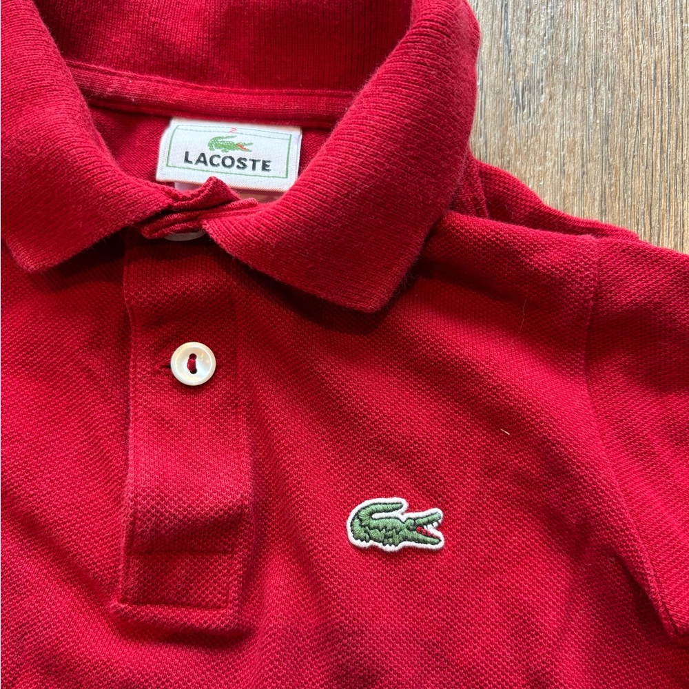 Lacoste toddler polo in red